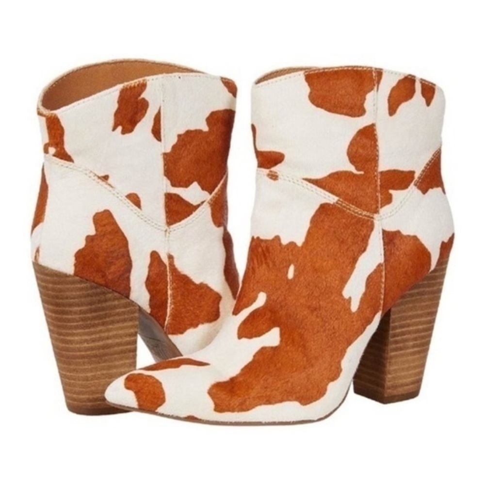 NWT DINGO Mane Tamer Hairon Western Cow Print Cowgirl Boots Size 6.5 - Picture 3 of 4